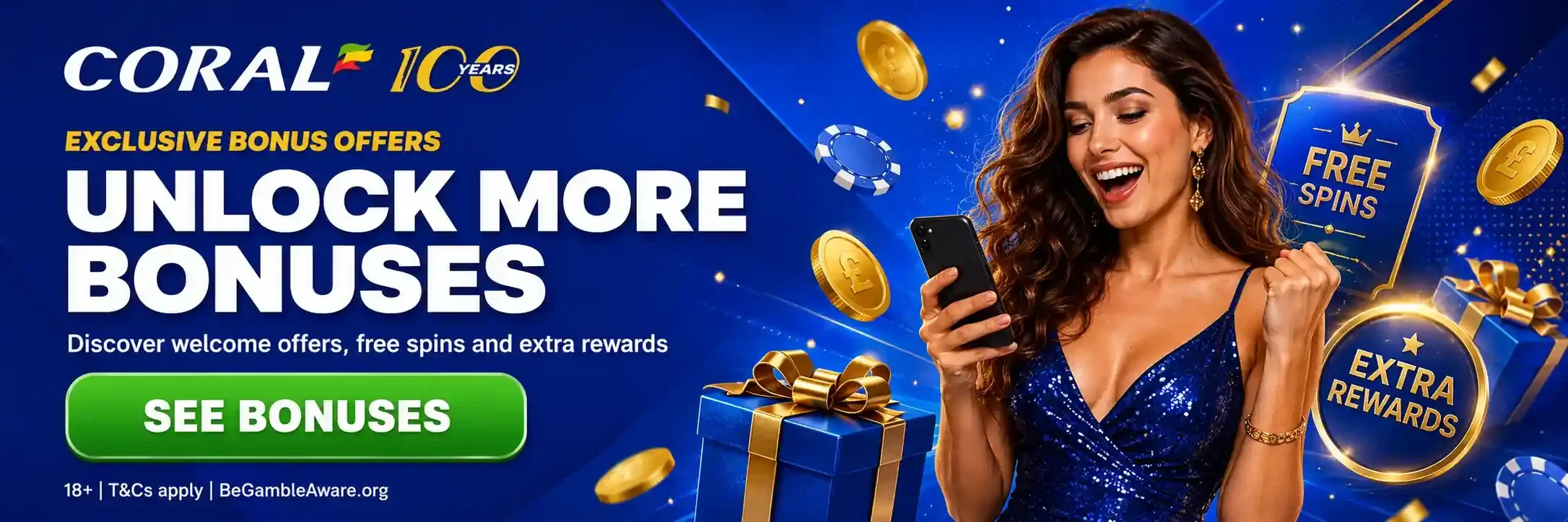 Woman unlocking extra rewards and free spins bonuses