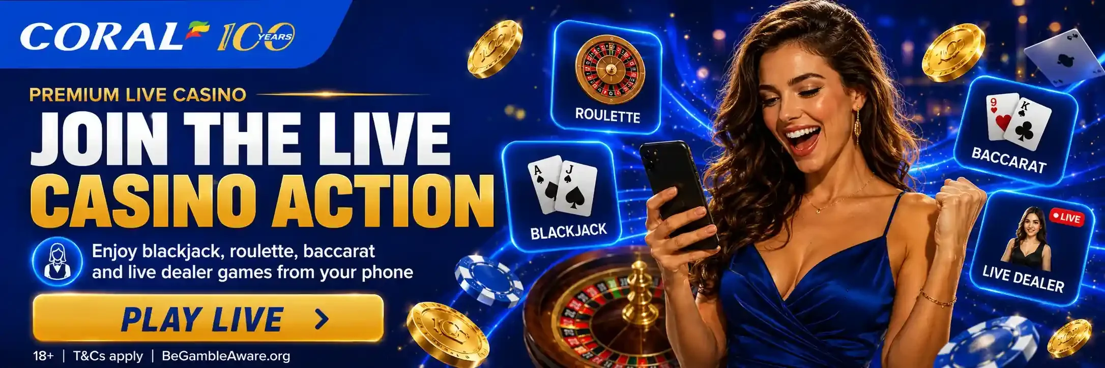 Woman playing live dealer casino games on phone
